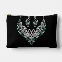 Emerald Crystal Swans | Luxury Jewellery