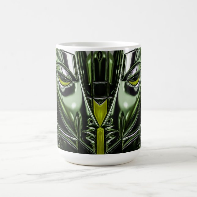 Emerald Cyber Mask   Coffee Mug (Center)