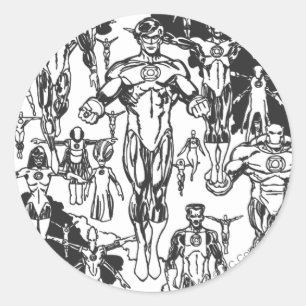 Emerald Dawn Cover, Black and White Classic Round Sticker