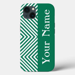 Emerald Diamond Chevron with name @ Emporiomoffa iPhone 13 Case
