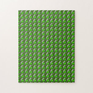 Emerald Diamond Gemstone Art, Green Jigsaw Puzzle