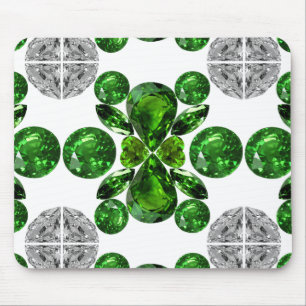 Emerald Diamond Gemstone Art Green Mouse Pad