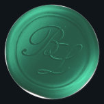 Emerald Double Monogram Faux Wax Seal Stickers<br><div class="desc">These elegant traditional style script 2 Letter double Monogram Faux Wax Seal Stickers in the Dark Emerald Green colorway will make the perfect finishing touch to your save the dates, wedding invitations, or other special occasion stationery. Seal your envelopes or favour bags easily and beautifully with the look of real...</div>