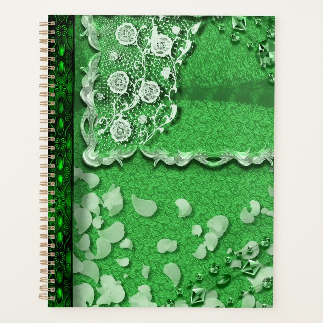 Emerald Dreams Trompe L'oeil Junk Journal Style  Planner (Front)