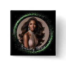 Emerald Dust Pageant Button