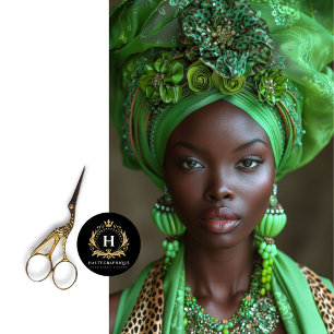 Emerald Elegance Green Floral Headdress Decoupage Tissue Paper