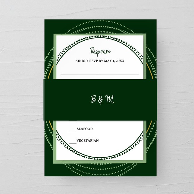 Emerald Elegance Wedding Invitation Belly Band (Creator Uploaded)