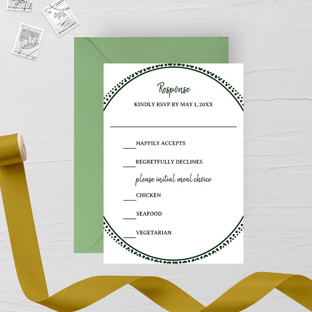 Emerald Elegance Wedding RSVP Card (Creator Uploaded)