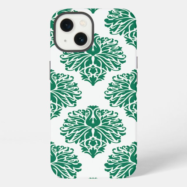 Emerald Elegant Damask iPhone Case (Back)