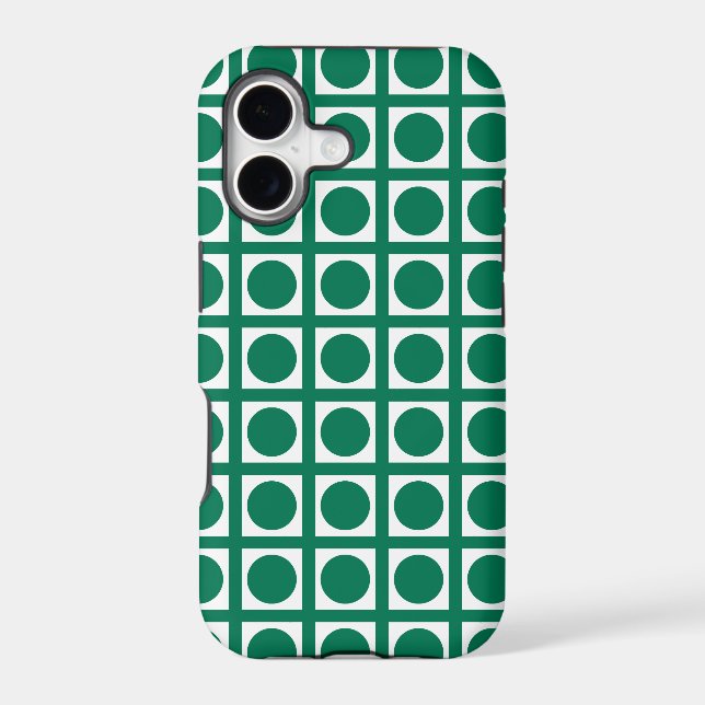 Emerald Elegant Grid Dots (Back)