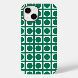 Emerald Elegant Grid Dots Case-Mate iPhone 14 Case