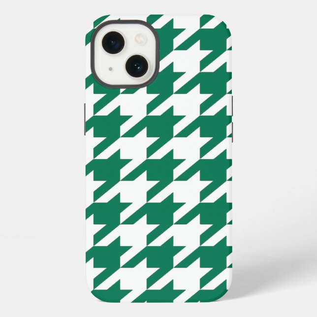 Emerald Elegant Houndstooth iPhone Case (Back)