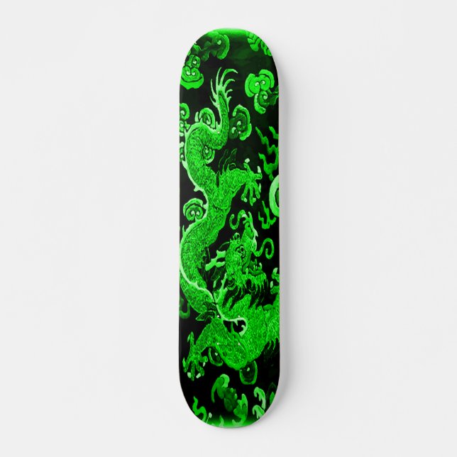 Emerald Emperor Dragon Element Custom Pro Board Skateboard (Front)