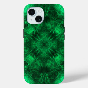 Emerald Energy Mandala Fractal Art iPhone 15 Case