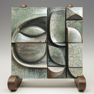 Emerald Enigma Abstract Ceramic Tile
