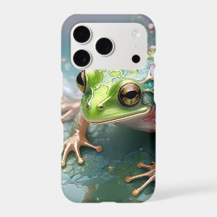 "Emerald Essence: Green Frog in Fractal Art"