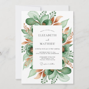 Emerald Ethereal Botanical Wedding Invitation