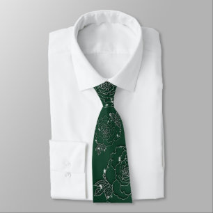 Emerald Evergreen Silver Elegant Wedding Tie