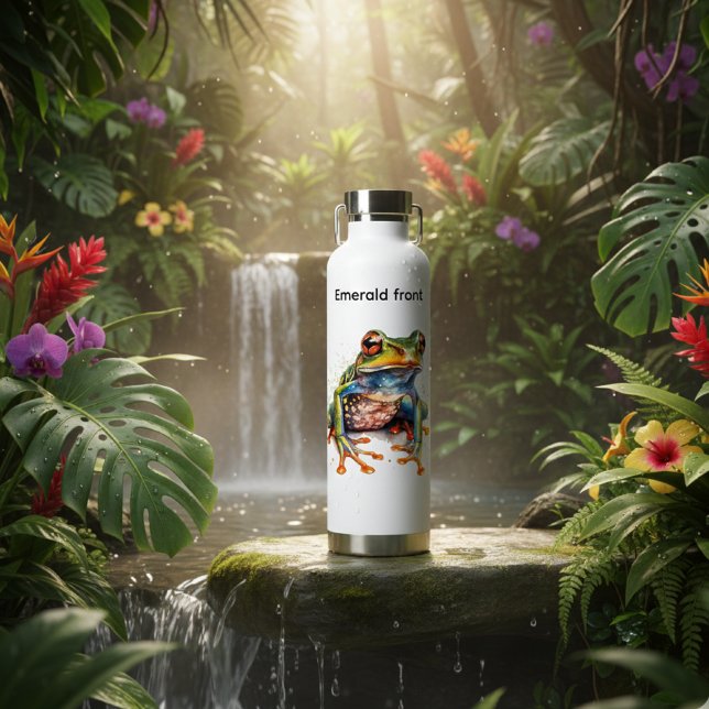 Emerald Eye Rainforest Frog Water Bottle (Creator Uploaded)