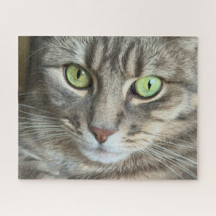 Emerald Eyes – Portrait of a Green-Eyed Cat Jigsaw Puzzle