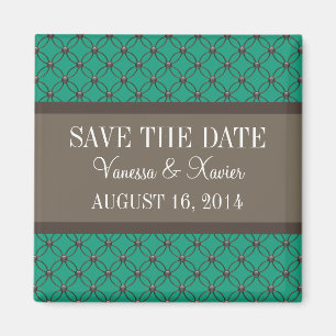 Emerald Fancy Lattice Save the Date Magnet