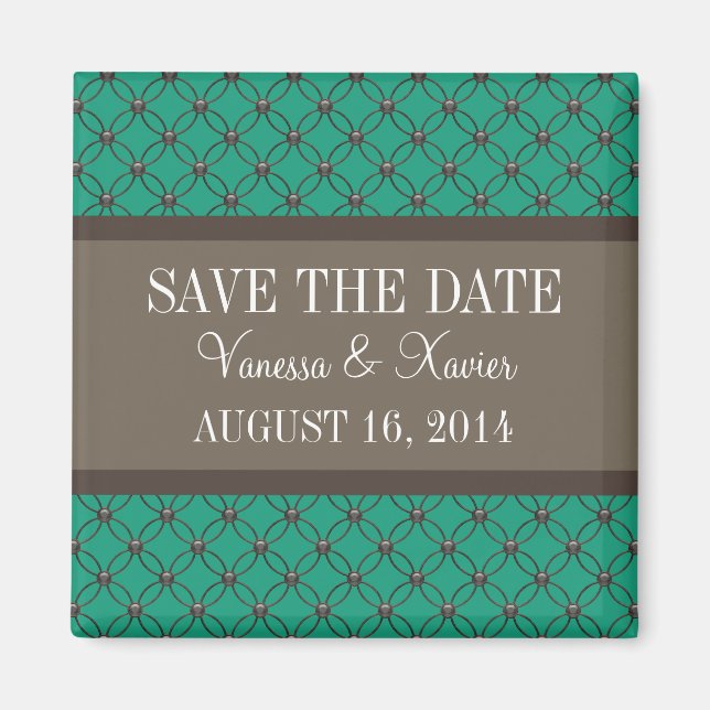 Emerald Fancy Lattice Save the Date Magnet (Front)