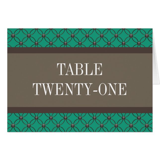 Emerald Fancy Lattice Table Number Card (Front Horizontal)