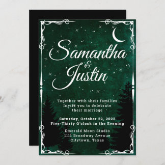 Emerald Fantasy Forest Wedding Invitation