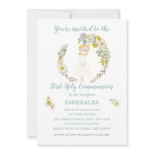 Emerald First Communion Invitation