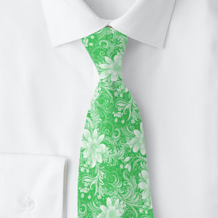 Emerald Floral Batik Tie
