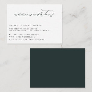 Emerald Forest Green Wedding Accommodations Enclosure Card