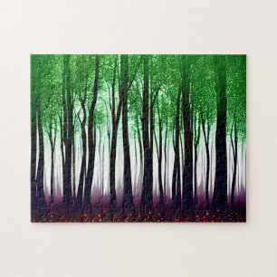 Emerald Forest Tapestry of Trees Jigsaw Puzzle