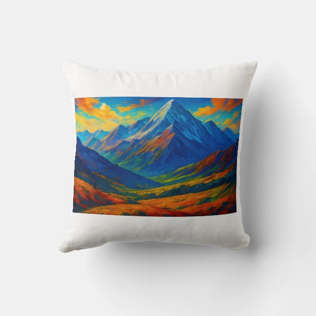 Emerald Forest Watercolor Canvas Cushion (Back)