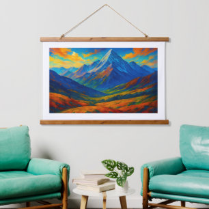 Emerald Forest Watercolor Canvas Hanging Tapestry