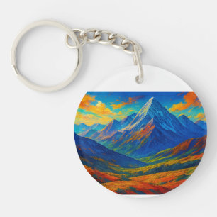 Emerald Forest Watercolor Key Ring