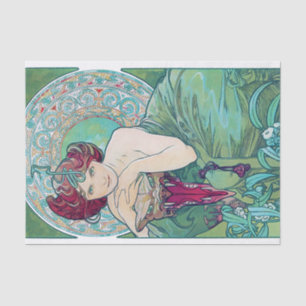 Emerald (Four Jewels), Alphonse Mucha Tissue Paper
