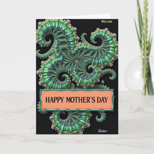 Emerald Fractal Mothers Day Card