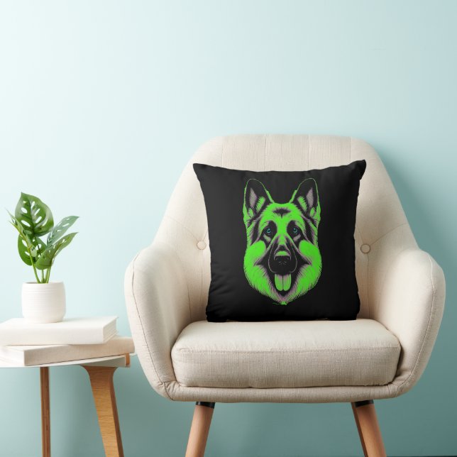 Emerald Gaze German Shepherd  Cushion (Chair)