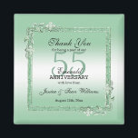 Emerald Gem & Glitter 55th Wedding Anniversary  Magnet<br><div class="desc">Glamourous and elegant posh 55th Emerald Wedding Anniversary favour magnet with stylish emerald green gem stone jewels corner antique decorations and matching coloured glitter border frame. A romantic design for your celebration. All text, font and font colour is fully customisable to meet your requirements. If you would like help to...</div>