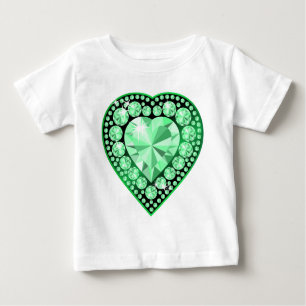 Emerald Gem Heart Baby T-Shirt
