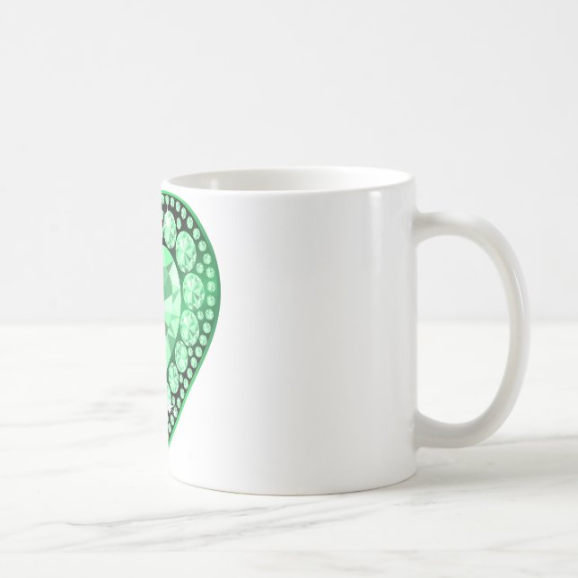 Emerald Gem Heart Coffee Mug (Right)