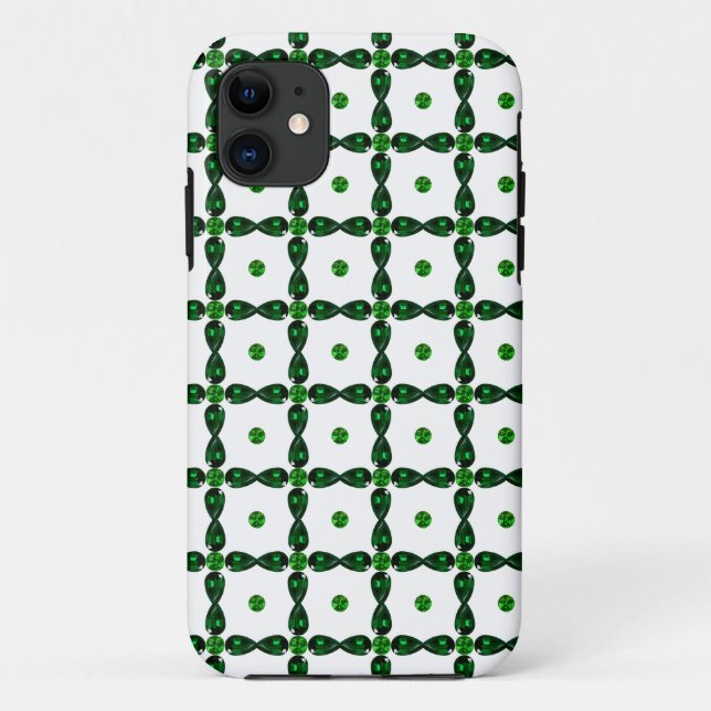 Emerald Gemstone Art, Green Case-Mate iPhone Case (Back)