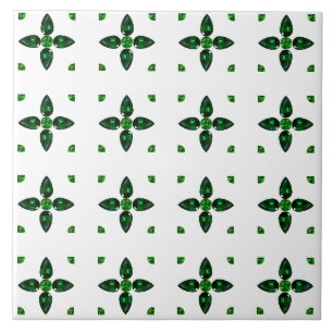 Emerald Gemstone Art, Green Ceramic Tile