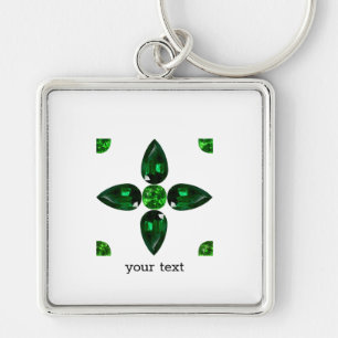 Emerald Gemstone Art, Green Key Ring