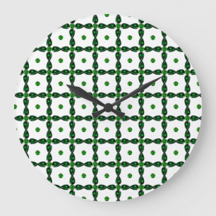 Emerald Gemstone Art, Green Large Clock