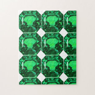 Emerald Gemstone, Birthstone May, Light Green Jigsaw Puzzle