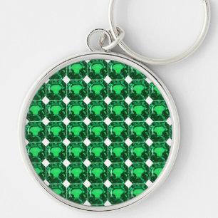 Emerald Gemstone, Birthstone May, Light Green Key Ring