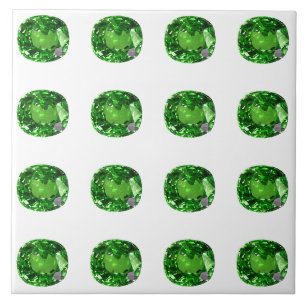 Emerald Gemstone, Green Ceramic Tile