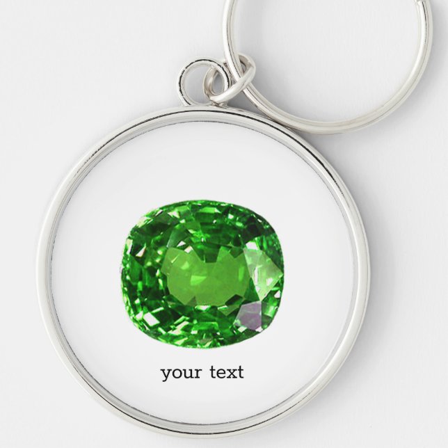 Emerald Gemstone, Green Key Ring (Front)