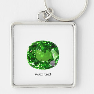 Emerald Gemstone, Green Key Ring